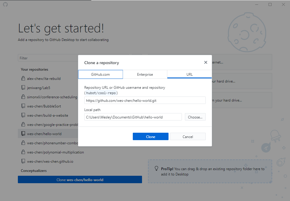Github Desktop Clone Step 2